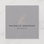 Notaris Public Signing Agent Roos Gold Foil Quill Vierkante Visitekaartje (Voorkant)