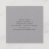 Notaris Public Signing Agent Roos Gold Foil Quill Vierkante Visitekaartje (Achterkant)