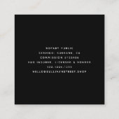 Notaris Public Signing Agent Roos Gold Foil Quill  Vierkante Visitekaartje (Achterkant)