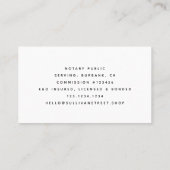 Notaris Public Signing Agent Roos Gold Foil Quill Visitekaartje (Achterkant)