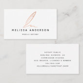 Notaris Public Signing Agent Roos Gold Foil Quill Visitekaartje (Voorkant / Achterkant)