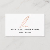 Notaris Public Signing Agent Roos Gold Foil Quill Visitekaartje (Voorkant)