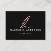 Notaris Public Signing Agent Roos Gold Foil Quill Visitekaartje (Voorkant)