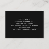 Notaris Public Signing Agent Roos Gold Foil Quill Visitekaartje (Achterkant)