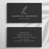 Notaris Public Signing Agent Roos Gold Foil Quill Visitekaartje