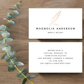 Notaris Public Signing Agent Roos Gold Foil Quill Visitekaartje