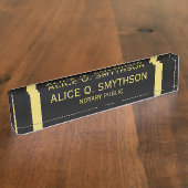 Notaris Public Signs Desk Name Borden Naambordje (Zijkant)