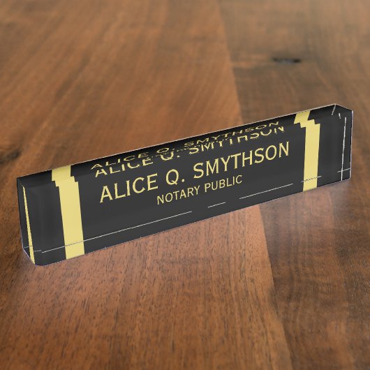 Notaris Public Signs Desk Name Borden Naambordje (Zijkant)