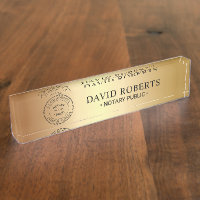 Notaris Public Stamp Professional Gold Background