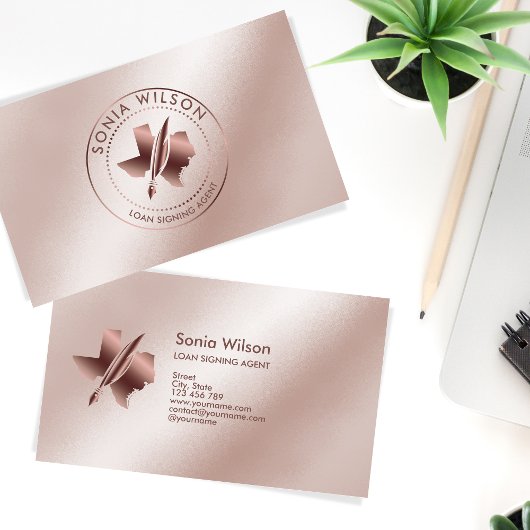 Notaris Public Texas Stamp Loan Signing Agent Visitekaartje