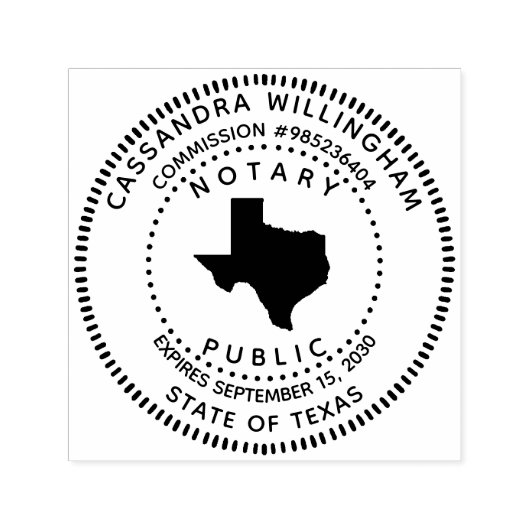 Notaris Public Texas Zelfinktende Stempel (Design)