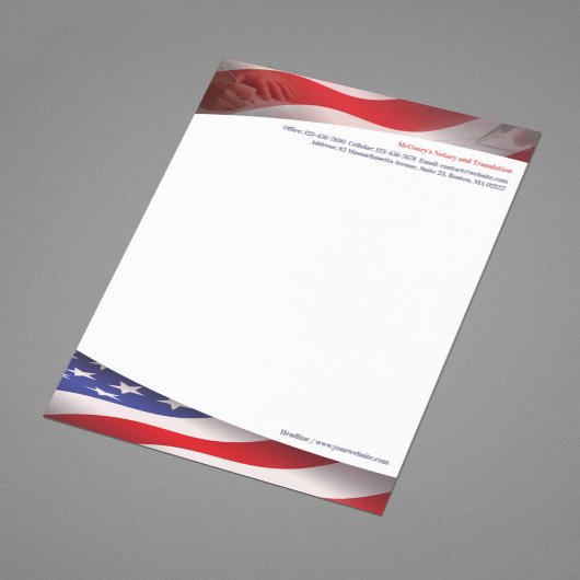 Notaris Public USA Letterhead Custom Briefhoofd