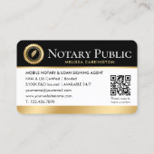Notaris Publiek Dank u Foto QR Code Zwart Goud Visitekaartje (Achterkant)