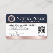 Notaris Publiek Dank u Foto Roos Gold Navy Blue Visitekaartje (Achterkant)