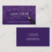 Notaris publiek deep Paars legant handtekening Visitekaartje (Voorkant / Achterkant)