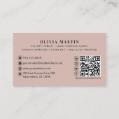 Notaris Publiek Elegant Blush & Navy Professional Visitekaartje (Achterkant)