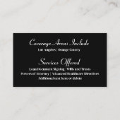 Notaris Publiek Elegant Classic Quill Professional Visitekaartje (Achterkant)