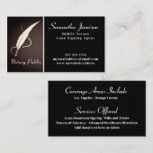 Notaris Publiek Elegant Classic Quill Professional Visitekaartje (Voorkant / Achterkant)