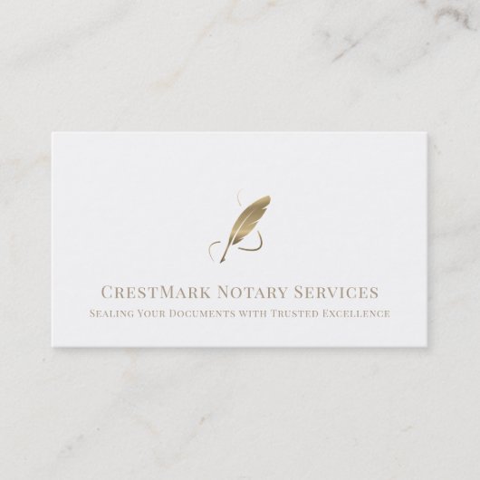 Notaris publiek elegante veer Kaart Visitekaartje (Voorkant)
