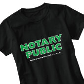 Notaris publiek groen zwart gepersonaliseerd T-shi T-shirt