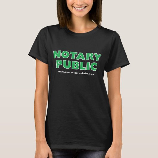 Notaris publiek groen zwart gepersonaliseerd T-shi T-shirt (Voorkant)