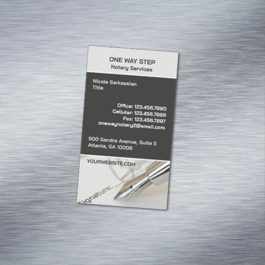 Notaris publiek magnetisch visitekaartje (Voorbeeld)