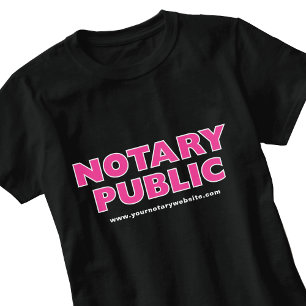 Notaris Publiek Roze Zwart Bewerkbare Website T-sh T-shirt