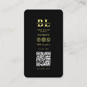 Notaris publiek Script Monogram QR Visitekaartje (Achterkant)