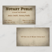Notaris publiek Visitekaartje (Voorkant / Achterkant)