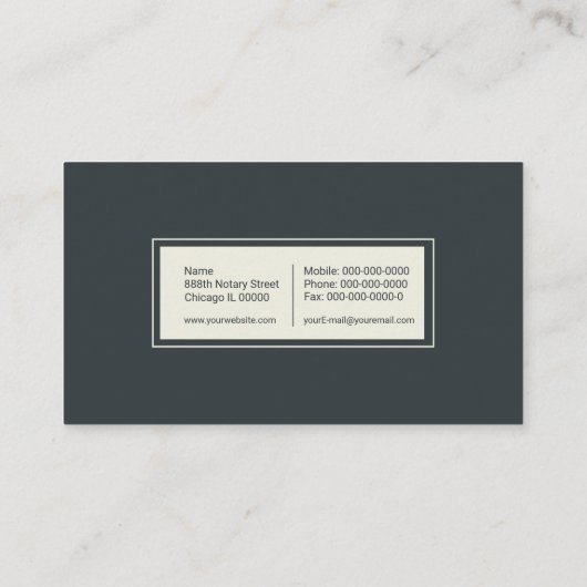 Notaris publiek visitekaartje (Achterkant)