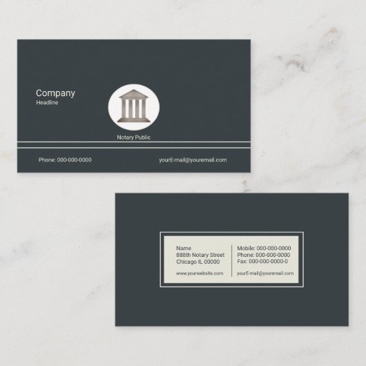 Notaris publiek visitekaartje (Voorkant / Achterkant)