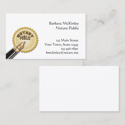 Notaris publiek visitekaartje (Voorkant / Achterkant)