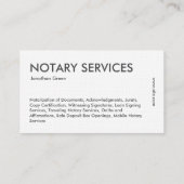 Notaris publiek visitekaartje (Achterkant)