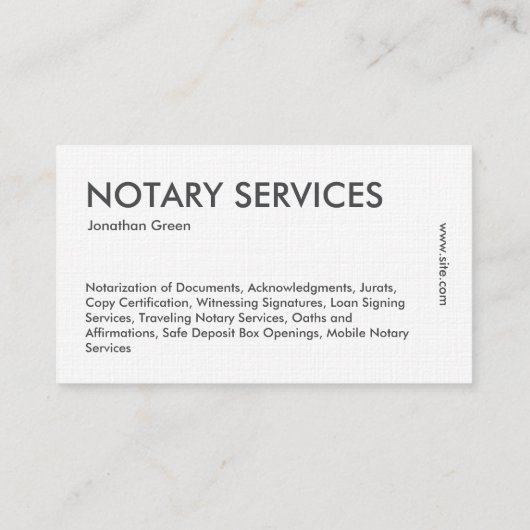 Notaris publiek visitekaartje (Achterkant)