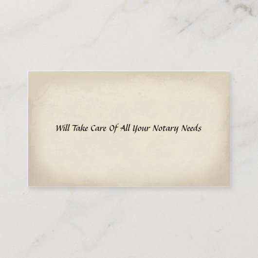 Notaris publiek Visitekaartje (Achterkant)