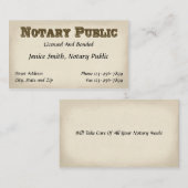 Notaris publiek Visitekaartje (Voorkant / Achterkant)
