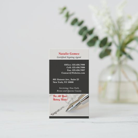 Notaris publiek Visitekaartje (Staand voorkant)