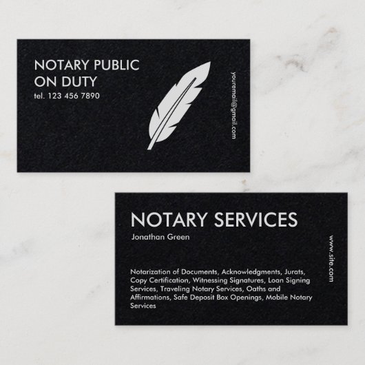 Notaris publiek visitekaartje (Voorkant / Achterkant)