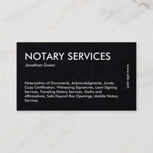 Notaris publiek visitekaartje (Achterkant)