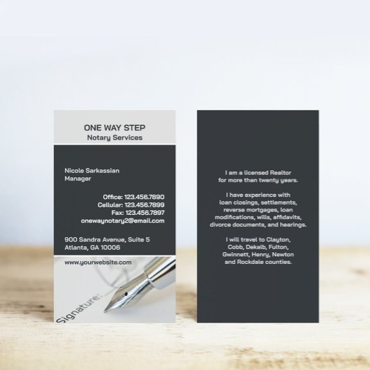 Notaris publiek Visitekaartje