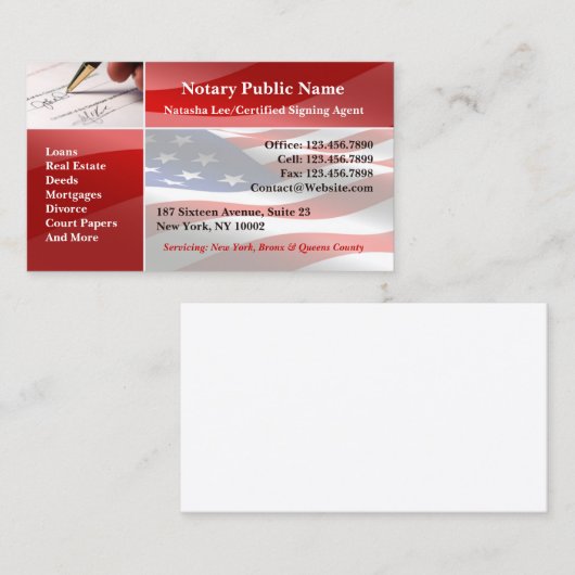 Notaris publiek Visitekaartje (Voorkant / Achterkant)