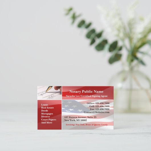 Notaris publiek Visitekaartje (Staand voorkant)
