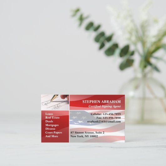 Notaris publiek Visitekaartje (Staand voorkant)