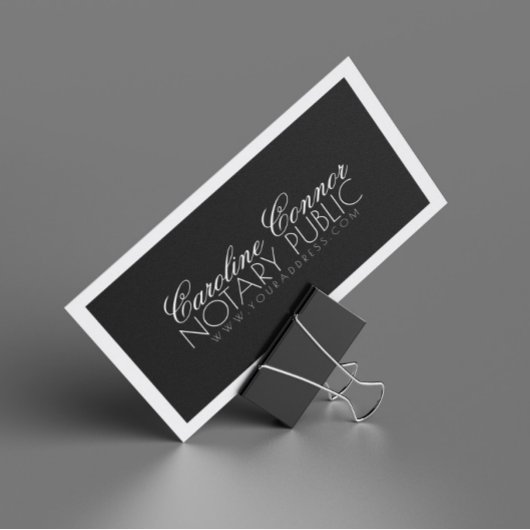 Notaris Publiek Zwart-wit Bold Design Kaart Visitekaartje