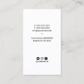 Notaris publieke lening ondertekenaar Floral Quill Visitekaartje (Achterkant)