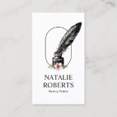 Notaris publieke lening ondertekenaar Floral Quill Visitekaartje (Voorkant)