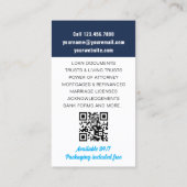 Notaris publieke lening ondertekenaar foto ID mari Visitekaartje (Achterkant)