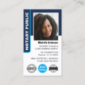 Notaris publieke lening ondertekenaar foto ID mari Visitekaartje (Voorkant)