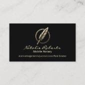 Notaris publieke lening ondertekenaar Gold Quill L Visitekaartje (Voorkant)