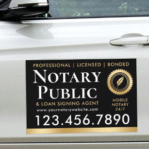 Notaris publieke lening ondertekenaar goud zwart automagneet